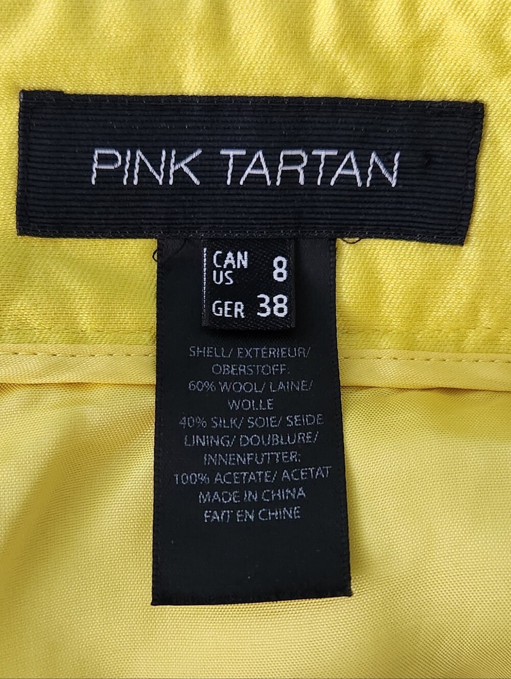 Pink Tartan Bright Yellow Button-Front Skirt - Picture 3 of 4